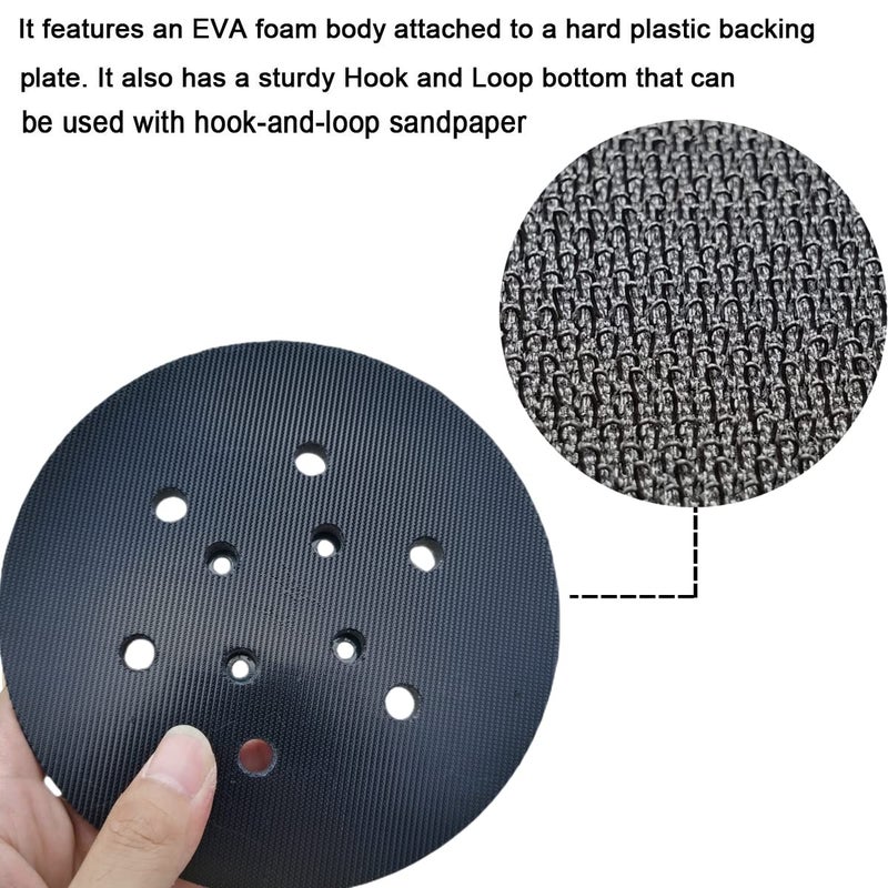 M-jump 6 Inch 6 Hole Replacement Sander Pad for Ridgid R2611 Random Orbit Sander- 6â€ Hook and Loop Sanding Pad for Power Sander - Image 3